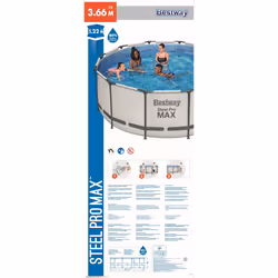 Bestway Steel Pro Max 56420 Piscina con bordi Piscina rotonda 10250 L Grigio - Vista aggiuntiva 5