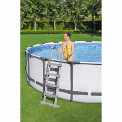 Bestway 5612X piscina fuori terra Piscina con bordi Piscina rotonda 15232 L Grigio, Bianco - Vista aggiuntiva 5