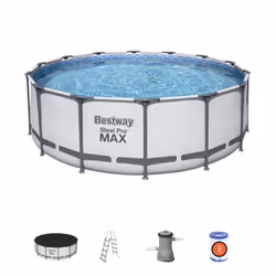 Bestway 5612X piscina fuori terra Piscina con bordi Piscina rotonda 15232 L Grigio, Bianco - Vista aggiuntiva 7