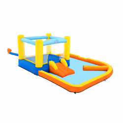 Bestway Piscina parco acquatico beach bounger mis.365x340x152 cm, poliestere rivestito in PVC, mini scivolo a una corsia, spruzzatore d'acqua, include soffiatore d'aria, picchetti per l'ancoraggio, borsa per il trasporto - Vista aggiuntiva 5
