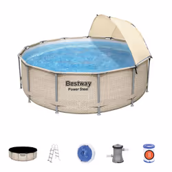 Bestway 5614V piscina fuori terra Piscina con bordi Piscina rotonda 11133 L Grigio - Vista aggiuntiva 8