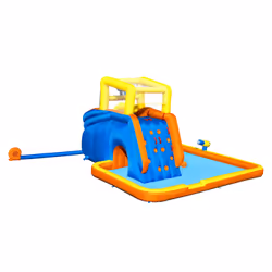 Bestway Piscina megaparco acquatico mis. 551x502x265 cm, scivolo d'acqua, cannone spara acqua, tunnel, parete per arrampicarsi, include soffiatore d'aria, picchetti di ancoraggio, borsa per il trasporto - Vista aggiuntiva 4