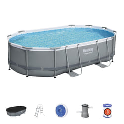 Bestway Power Steel 56448 Piscina con bordi Piscina ovale 10949 L Blu, Grigio