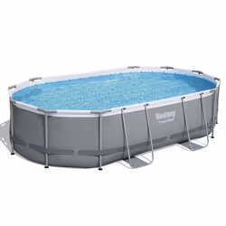 Bestway Power Steel 56448 Piscina con bordi Piscina ovale 10949 L Blu, Grigio
