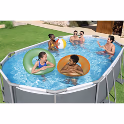 Bestway Power Steel 56448 Piscina con bordi Piscina ovale 10949 L Blu, Grigio - Vista aggiuntiva 4