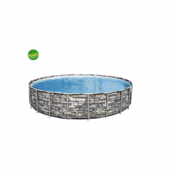 PISCINA POWER STEEL OVALE, a marchio Bestway, Ø671x132 cm, costruita in Tritech (un materiale formato da due strati di PVC co ...