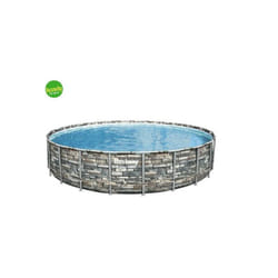Bestway - Piscina power steel Ø671 x 132 cm effetto pietra
