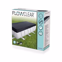 Il telo di copertura Bestway P03633 è progettato per piscine rettangolari di 956 cm e offre una protezione completa quando la ...