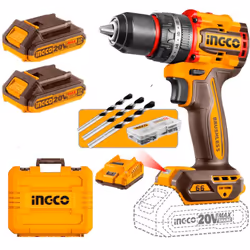 Trapano a percussione a batteria CIDLI20668E Ingco (2x2.0 Ah) Il Trapano a batteria con percussione Ingco CIDLI20668E rappres ...