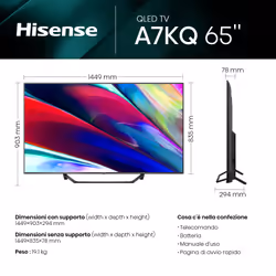 Hisense 65A7KQ TV 65" 4K Ultra HD Smart TV Wi-Fi Nero 350 cd/m²