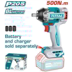 Total - avvitatore a impulsi a batteria 20V 1/2' 500Nm solo corpo macchina