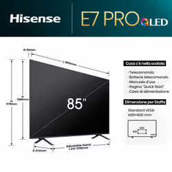Hisense TV QLED 144Hz 85" 4K Ultra HD 85E7NQ PRO