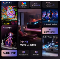Hisense 55E77Q PRO 139,7 cm (55") 4K Ultra HD Smart TV Wi-Fi Nero - Vista aggiuntiva 4