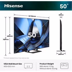 Hisense 50U79SE TV 127 cm (50") 4K Ultra HD Smart TV Wi-Fi Nero - Vista aggiuntiva 2