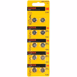 Blister de x10 Piles Bouton AG10 Super Alcaline 1.5V KODAK