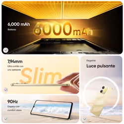 realme Note 631011009974 smartphone 17,1 cm (6.74") Doppia SIM Android 15 4G USB tipo-C 4 GB 256 GB 6000 mAh Nero - Vista aggiuntiva 7