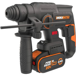 WORX Nitro WX381 - Martello pneumatico senza spazzole da 20 V, per forare, trapano a percussione e scalpello, 2 Joule, con batteria e caricatore