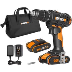 Worx - WX370.1 - Trapano avvitatore a percussione a batteria, 20 v, 50 Nm, 2 marce e luce led, per avvitare, forare e trapano a percussione, 2