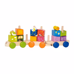 Hape Fantasia Blocks Train, 0,18 anno/i, Lana, Multicolore
