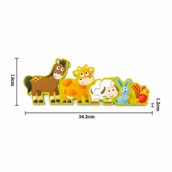 Hape Numbers & Farm Animals Puzzle con formine 10 pz Animali - Vista aggiuntiva 4