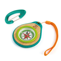 Hape Compass Set Bussola di navigazione magnetica Bamboo, Plastica