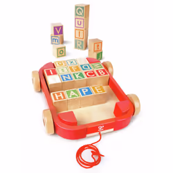 Hape blocchi di lettere nel carro trainabile