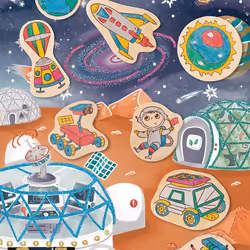 Hape E1078 magnete per frigorifero Legno Multicolore 17 pz