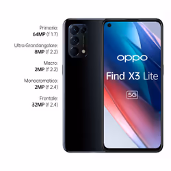 OPPO Find X3 Lite 5G, Qualcomm 765G, Display 6.43'' FHD+AMOLED, RAM 8 GB ESPANDIBILE FINO A 13GB+ROM 128GB,, Dual Sim, Colore Starry Black - Vista aggiuntiva 4