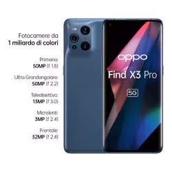 OPPO Find X3 Pro 5G, Qualcomm 888, Display 6.7''QHD+AMOLED 120Hz, RAM 12GB+ROM 256GB, Colore Blue - Vista aggiuntiva 4