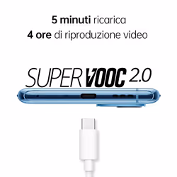 OPPO Reno 5G, Qualcomm 870, Display 6.55" FHD+ AMOLED 90Hz, Quadrupla fotocamera 50+16+13+2MP & AI Highlight Video 2.0, RAM 12GB ESPANDIBILE FINO A 19GB+ROM 256GB, & SuperVOOC 2.0 65W, WiFi 6, Arctic Blue - Vista aggiuntiva 6