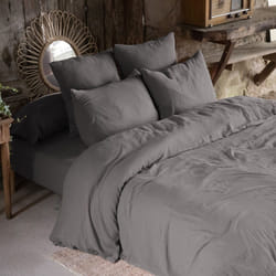 Housse De Rêve Granit copripiumone Antracite Cotone 140 x 200 cm