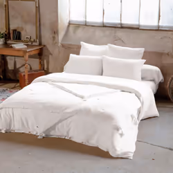 Housse De Rêve Chantilly copripiumone Bianco Cotone 240 x 260 cm