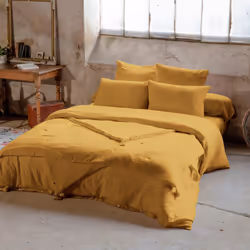 Housse De Rêve Safran copripiumone Giallo Cotone 220 x 240 cm