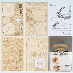ROBOTIME Gramophone Puzzle 3D 122 pz MUSICA - Vista aggiuntiva 7