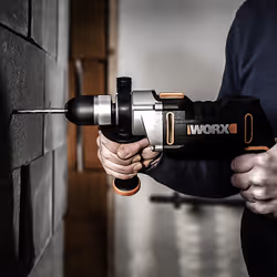WORX WX318 trapano 3000 Giri/min Senza chiave 2,4 kg Nero, Ocra - Vista aggiuntiva 4