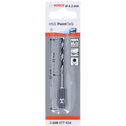 Punta per trapano HSS PointTeQ con gambo esagonale da ¼ per avvitatore a percussione e avvitatore a percussione. Questa punta ...