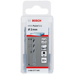 Bosch - Professional PointTeQ 10 punte esagonali per metallo, ø 2 mm, lunghezza 24 mm, lunghezza totale 60 mm, attacco esagonale, accessori per
