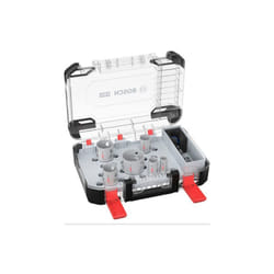 Bosch - 9x Set de sega de corona pro Multi Material Power Change Plus - Custodia trasparente (per legno tenero, cartongesso, ø 22, 29, 35, 44, 51, 65