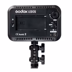 Godox LED126, Lampadina, 7,5 W, LED, 0,143 m, Nero, 9,65 cm