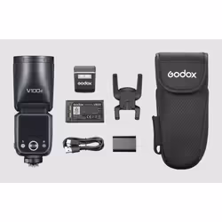 Godox V100, 1,7 s, Collegamento wireless, 32 canali, 616 g, Flash compatto