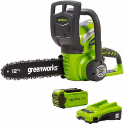 Greenworks Motosega a catena a batteria G40CS30K2 (Li-Ion 40 V velocità della catena 4.2 m/s, lunghezza della barra 30 cm, se ...