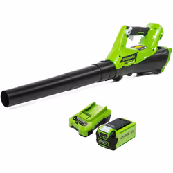 Greenworks - soffiatore assiale di foglie a batteria da 40V con batteria e caricabatterie. Liberate il vostro cortile, il vos ...
