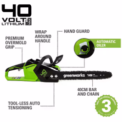Greenworks 2005807 motosega 40 W Verde - Vista aggiuntiva 6