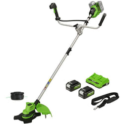 Greenworks - 48V(2x24V)Decespugliatore a Batteria con Motore Brushless,Imbracatura,Manubrio,Ampiezza di Taglio 38cm,Filo Nylon2mm,Lama
