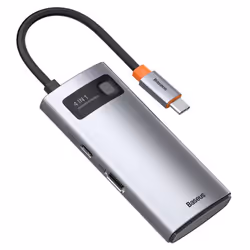 Baseus Metal Gleam Series 4-in-1 USB-C Hub, Universale, USB, USB tipo-C, Argento