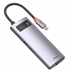 Baseus Metal Gleam, USB 3.2 Gen 1 (3.1 Gen 1) Type-C, 100 W, 10,100,1000 Mbit/s, Grigio, 4K Ultra HD, 30 Hz
