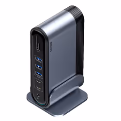 Baseus CAHUB-DG0G replicatore di porte e docking station per laptop USB 3.2 Gen 1 (3.1 Gen 1) Type-C Nero, Grigio