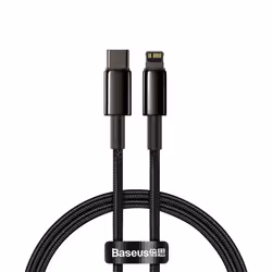 Baseus Tungsten Gold, 1 m, Lightning, USB C, Maschio, Maschio, Nero