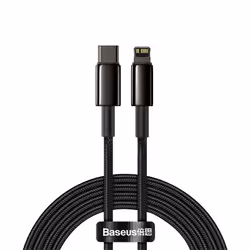 Baseus Tungsten Gold, 2 m, Lightning, USB C, Maschio, Maschio, Nero