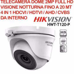 Telecamera dome con tecnologia ibrida 4IN1: HDCVI / HDTVI / AHD / CVBS (960H), risoluzione FULL HD 1080p da 2 Megapixel, otti ...